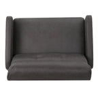 Navy Blue / Slate Fabric Double Recliner Loveseat for 2