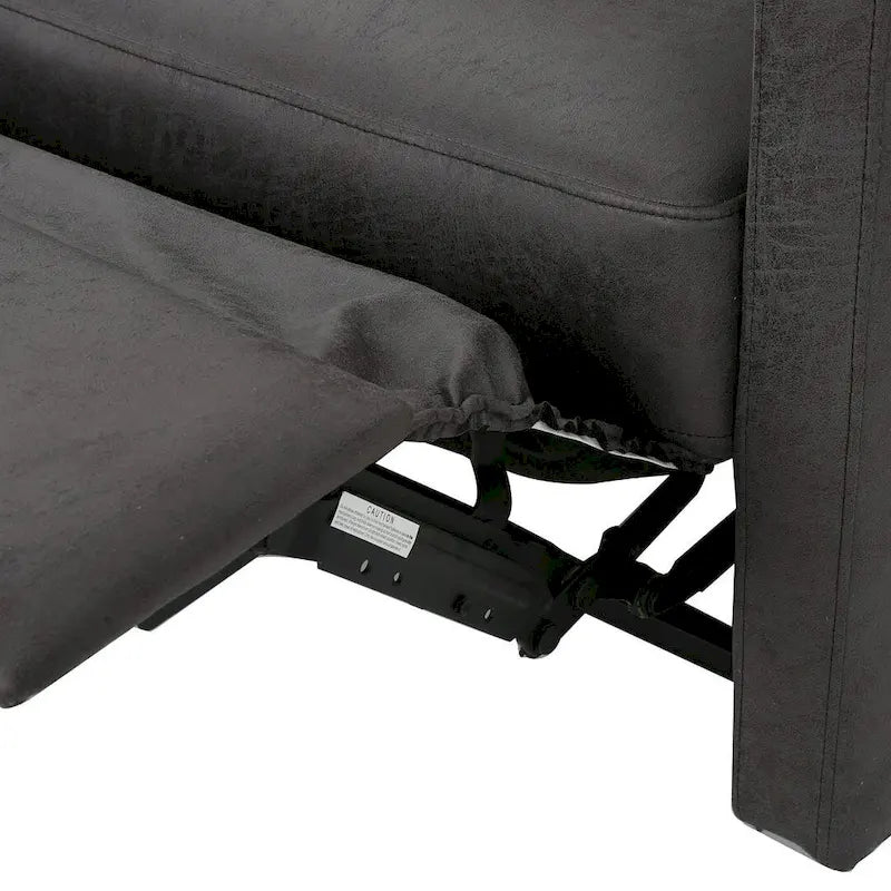 Navy Blue / Slate Fabric Double Recliner Loveseat for 2