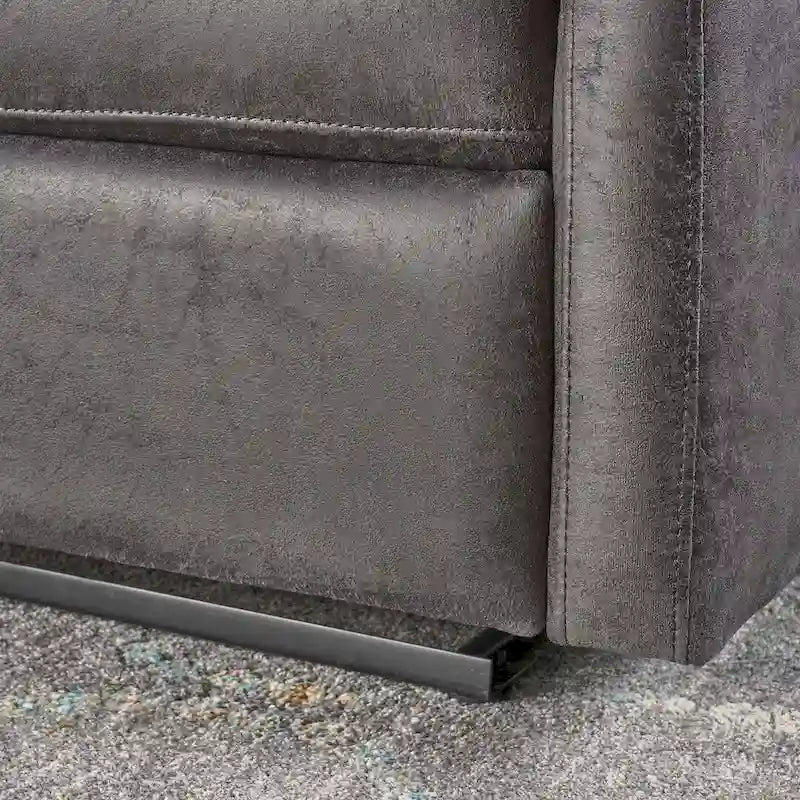 Navy Blue / Slate Fabric Double Recliner Loveseat for 2