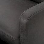 Navy Blue / Slate Fabric Double Recliner Loveseat for 2