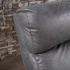 Navy Blue / Slate Fabric Double Recliner Loveseat for 2