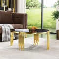 Gold / Silver Round Glass Coffee Table with Metal Legs