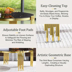 Gold / Silver Round Glass Coffee Table with Metal Legs