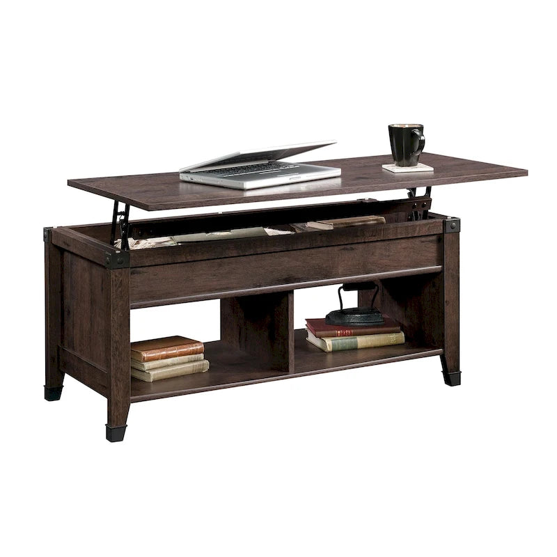 Washington Cherry Lift-Top Coffee Table with Storage, Seats 1