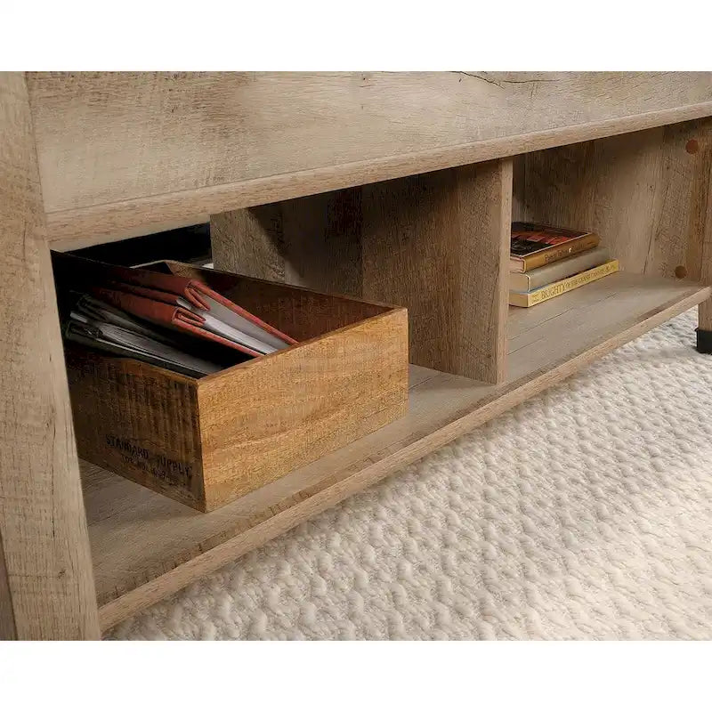 Washington Cherry Lift-Top Coffee Table with Storage, Seats 1
