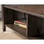 Washington Cherry Lift-Top Coffee Table with Storage, Seats 1