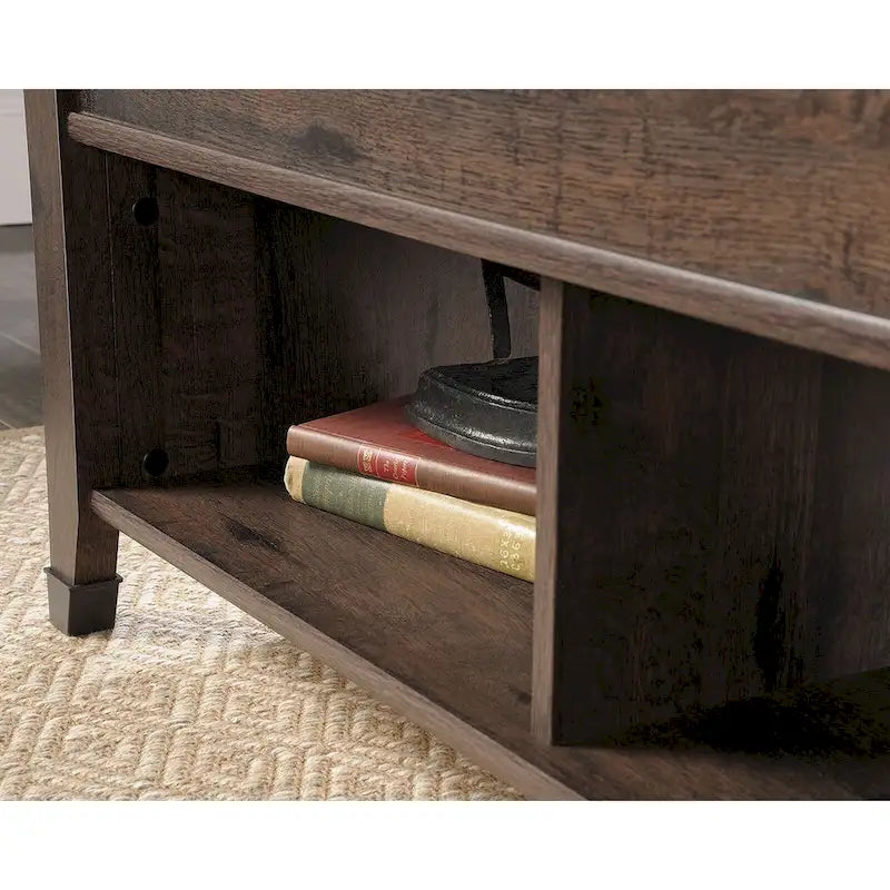 Washington Cherry Lift-Top Coffee Table with Storage, Seats 1