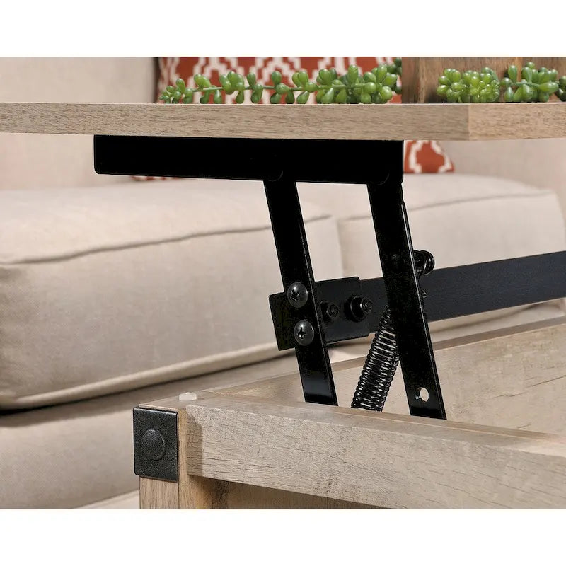 Washington Cherry Lift-Top Coffee Table with Storage, Seats 1