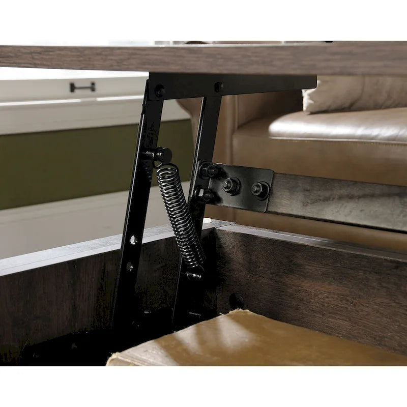 Washington Cherry Lift-Top Coffee Table with Storage, Seats 1