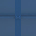 Vitrine de rangement 3 faces en verre trempé, 4 portes, structure métallique – Vert menthe / Bleu / Noir / Blanc