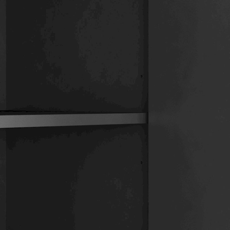 White / Black Fluted Sideboard, 4-Door Storage Cabinet with Adjustable Shelves