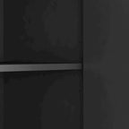 White / Black Fluted Sideboard, 4-Door Storage Cabinet with Adjustable Shelves