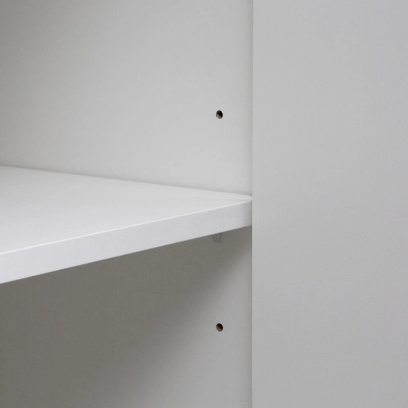 White / Black Fluted Sideboard, 4-Door Storage Cabinet with Adjustable Shelves