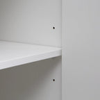 White / Black Fluted Sideboard, 4-Door Storage Cabinet with Adjustable Shelves