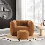 Coffee Square Bean Bag Chair with Footstool, Seats 1