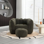 Coffee Square Bean Bag Chair with Footstool, Seats 1