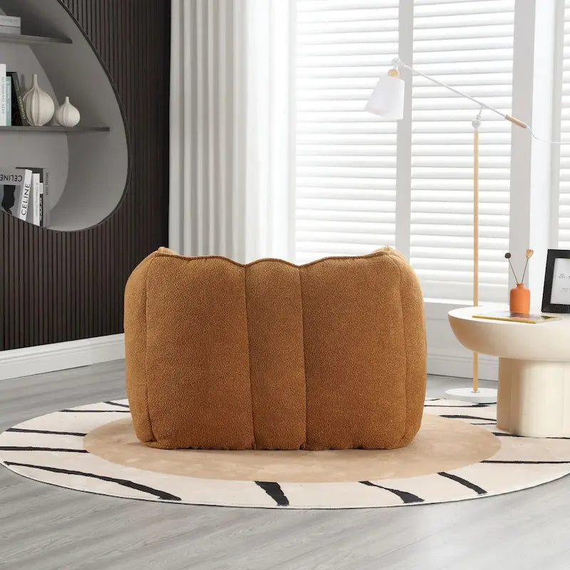 Coffee Square Bean Bag Chair with Footstool, Seats 1