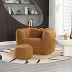 Coffee Square Bean Bag Chair with Footstool, Seats 1