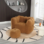 Coffee Square Bean Bag Chair with Footstool, Seats 1