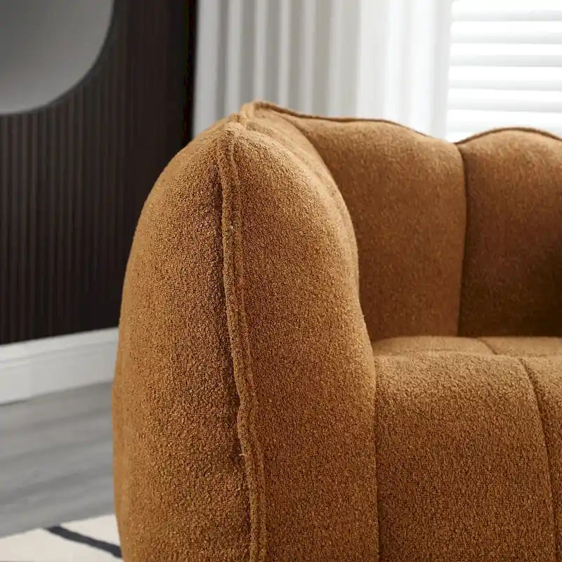 Coffee Square Bean Bag Chair with Footstool, Seats 1