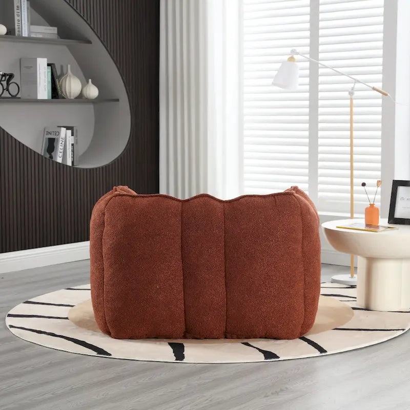 Coffee Square Bean Bag Chair with Footstool, Seats 1