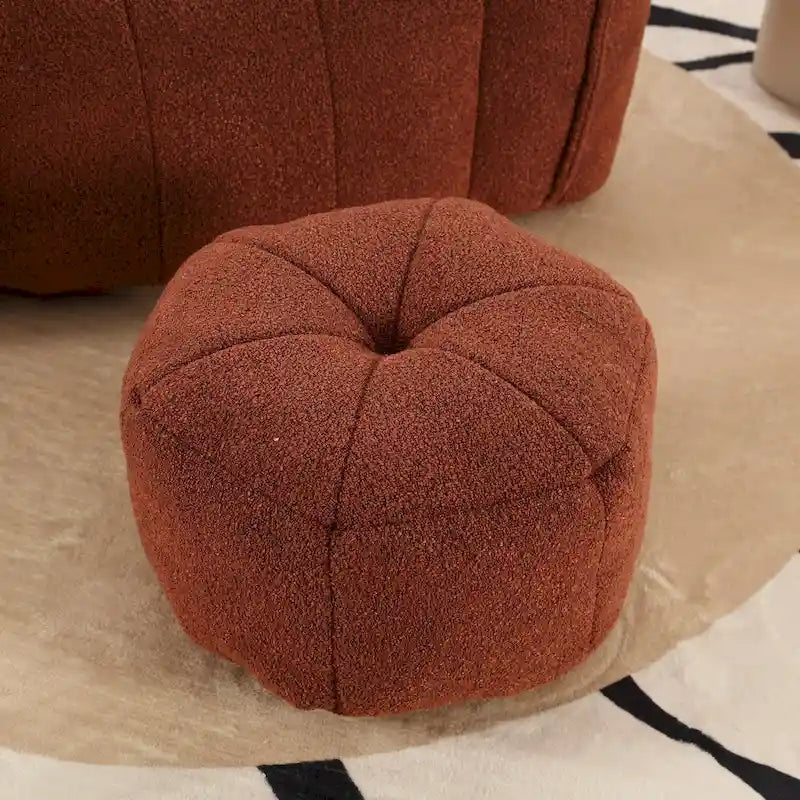 Coffee Square Bean Bag Chair with Footstool, Seats 1