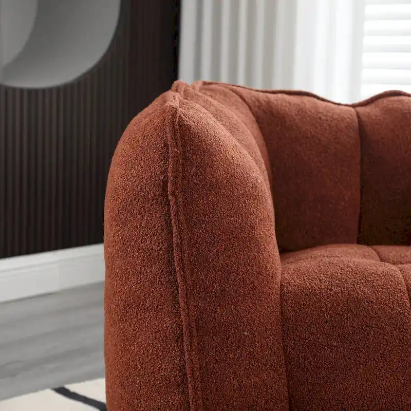 Coffee Square Bean Bag Chair with Footstool, Seats 1