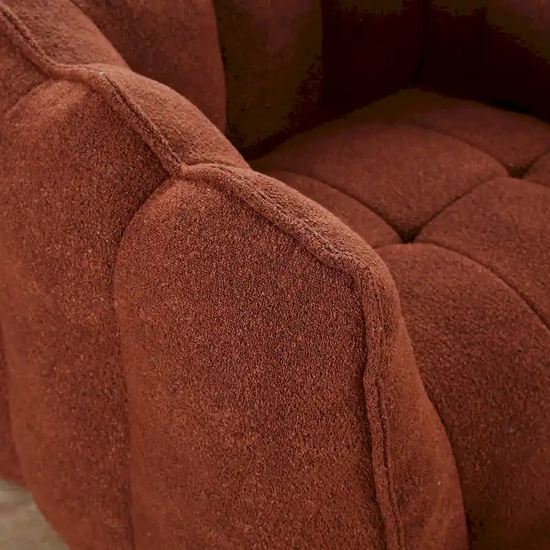 Coffee Square Bean Bag Chair with Footstool, Seats 1