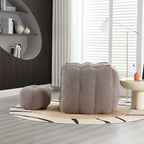 Coffee Square Bean Bag Chair with Footstool, Seats 1
