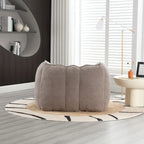 Coffee Square Bean Bag Chair with Footstool, Seats 1