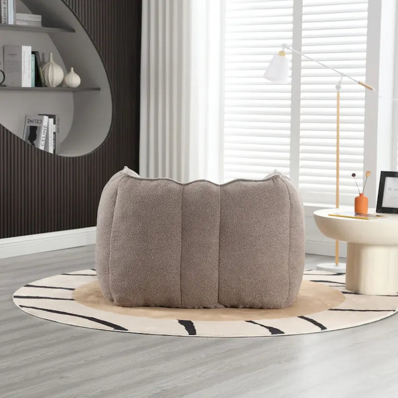 Coffee Square Bean Bag Chair with Footstool, Seats 1