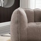 Coffee Square Bean Bag Chair with Footstool, Seats 1