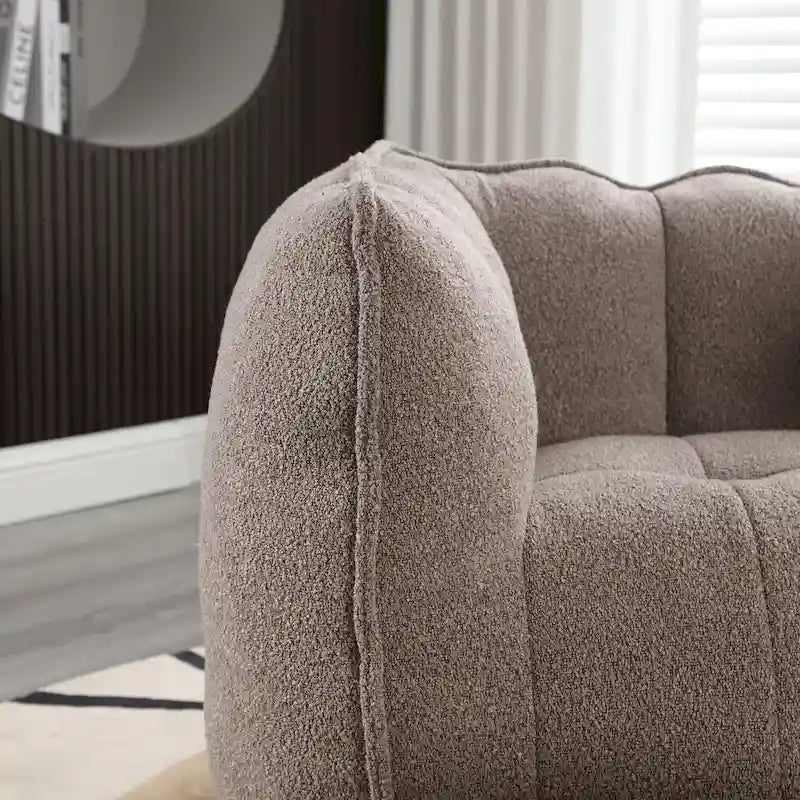 Coffee Square Bean Bag Chair with Footstool, Seats 1