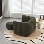 Coffee Square Bean Bag Chair with Footstool, Seats 1