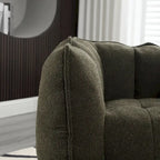 Coffee Square Bean Bag Chair with Footstool, Seats 1