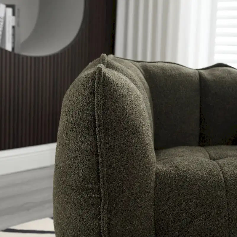 Coffee Square Bean Bag Chair with Footstool, Seats 1