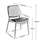 Beige / Black PU Dining Chair, Mid-Century Style, Set of 2