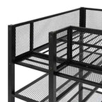 White/Pink/Black Twin Metal Loft Bed with Shelves, 1-Person