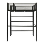 White/Pink/Black Twin Metal Loft Bed with Shelves, 1-Person