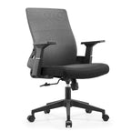 Black / White / Grey / Blue Mid-Back Swivel Office Chair, Adjustable Height, Single Seat