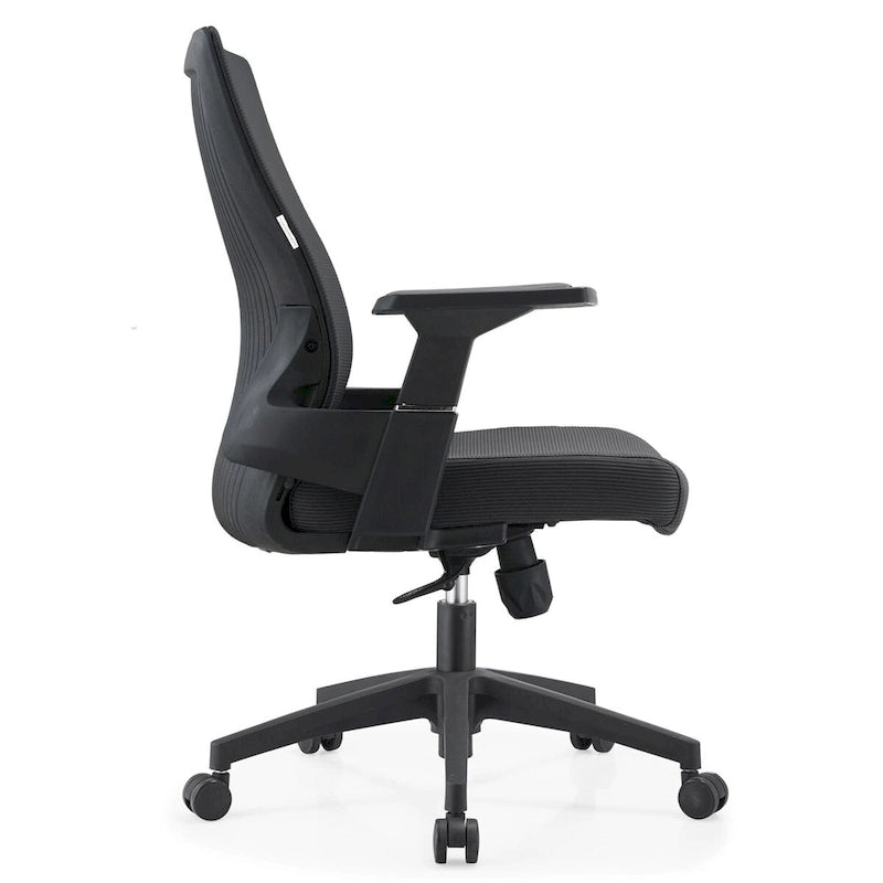 Black / White / Grey / Blue Mid-Back Swivel Office Chair, Adjustable Height, Single Seat