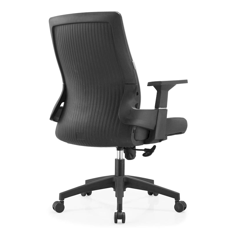Black / White / Grey / Blue Mid-Back Swivel Office Chair, Adjustable Height, Single Seat