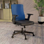 Black / White / Grey / Blue Mid-Back Swivel Office Chair, Adjustable Height, Single Seat
