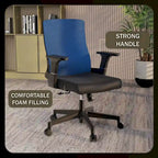 Black / White / Grey / Blue Mid-Back Swivel Office Chair, Adjustable Height, Single Seat
