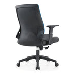 Black / White / Grey / Blue Mid-Back Swivel Office Chair, Adjustable Height, Single Seat