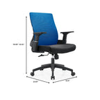 Black / White / Grey / Blue Mid-Back Swivel Office Chair, Adjustable Height, Single Seat