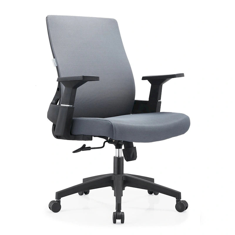 Black / White / Grey / Blue Mid-Back Swivel Office Chair, Adjustable Height, Single Seat