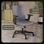 Black / White / Grey / Blue Mid-Back Swivel Office Chair, Adjustable Height, Single Seat