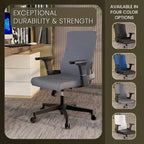 Black / White / Grey / Blue Mid-Back Swivel Office Chair, Adjustable Height, Single Seat