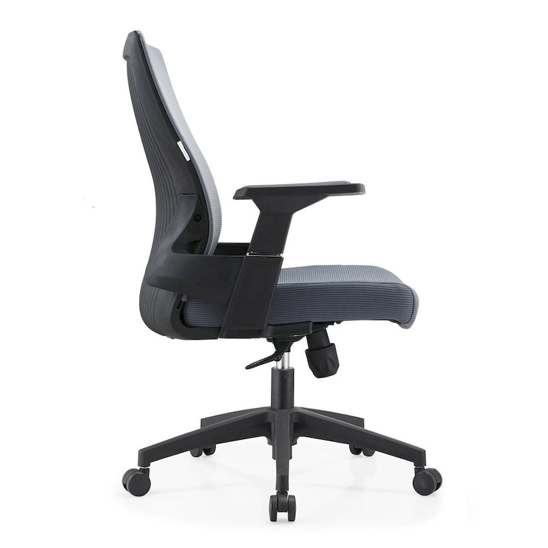 Black / White / Grey / Blue Mid-Back Swivel Office Chair, Adjustable Height, Single Seat